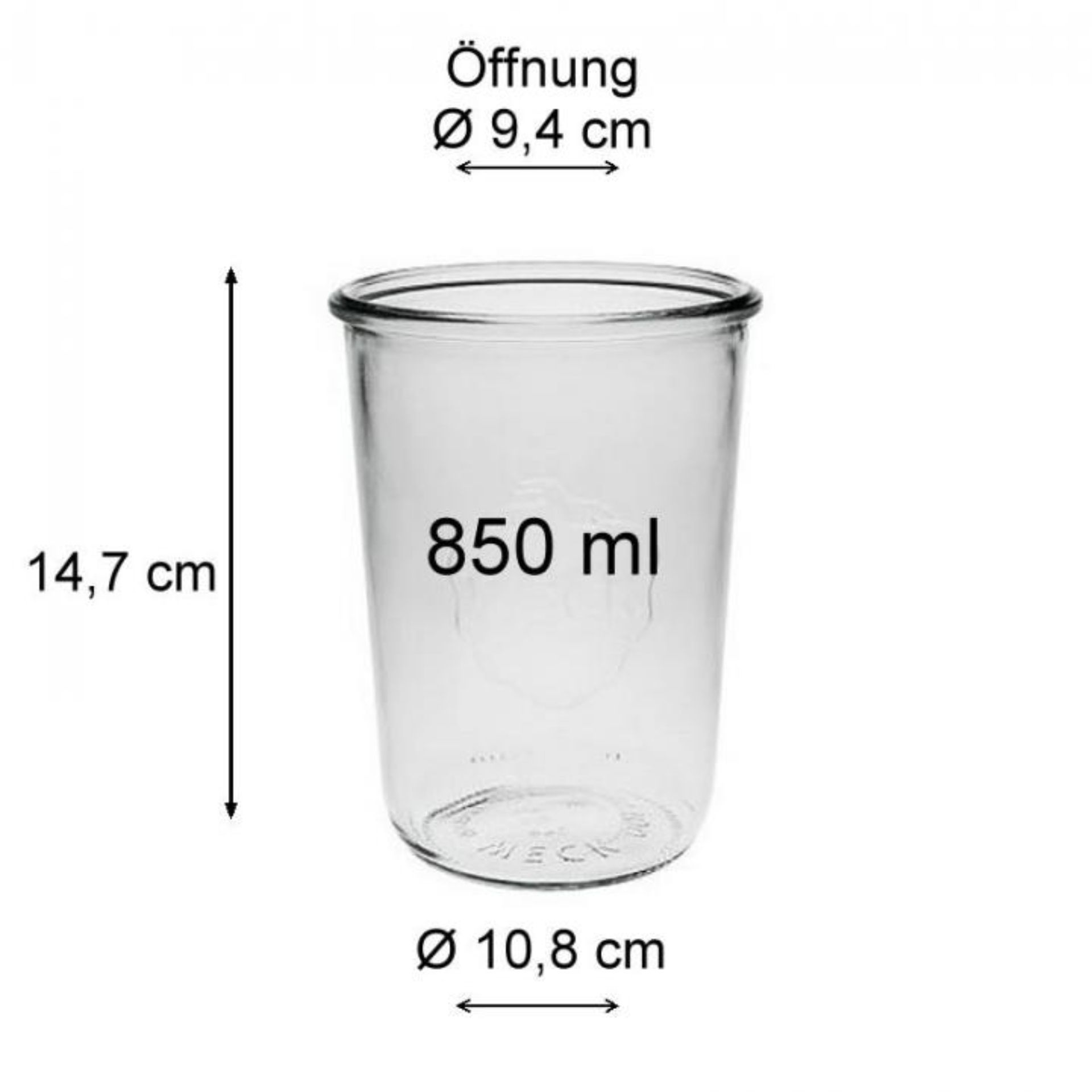 Weck Sturzglas 850 ml 3/4 Liter – Hochwertiges Einmachglas ideal für Konservierung und Lagerung von Lebensmitteln.